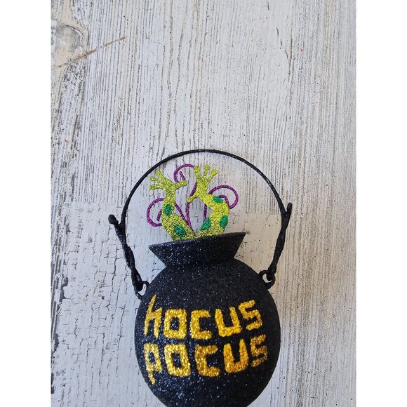 Pier 1 Hocus pocus glitter cauldron ornament frog rare sparkle witch - Picture 1 of 9